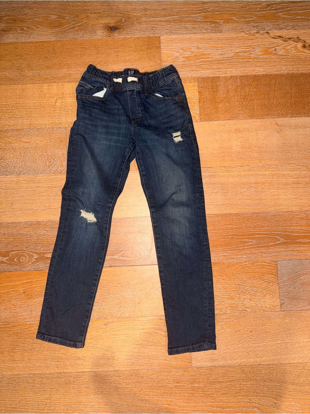 GAP Dark Blue Skinny Jeans with Distressed Knees